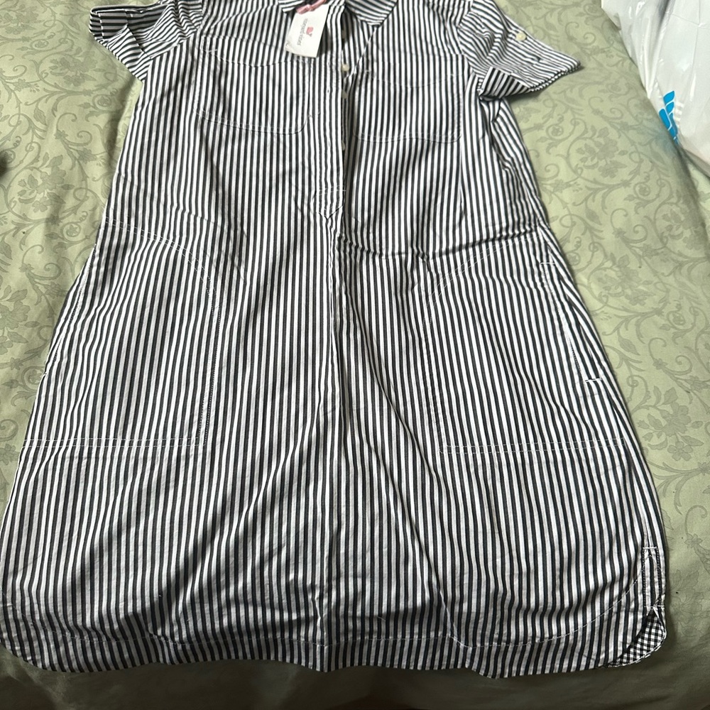 Vineyard vines stripped utility ss shirt dress
